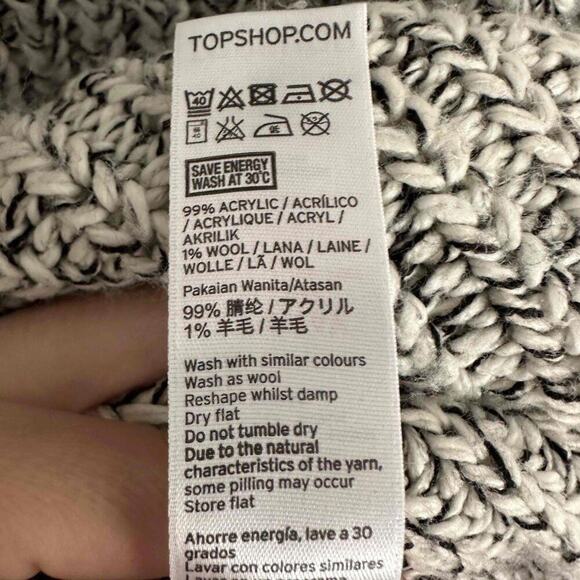 TOPSHOP Womens Heathered Grey Thick Knit Turtleneck Tunic Academia Sweater 10 - Picture 9 of 9